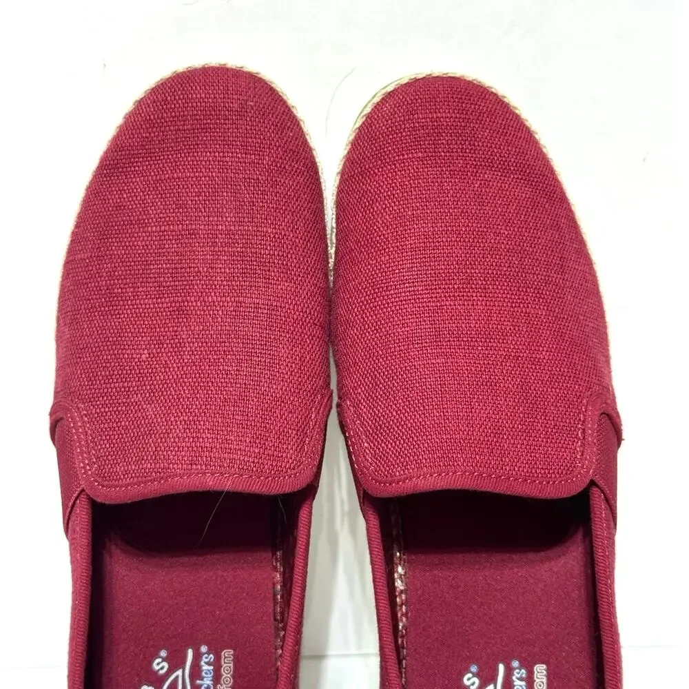 Skechers Bobs Women’s Size 7.5 Flexpadrille Slip On Canvas Shoes Rubber Sole Red - Picture 8 of 12
